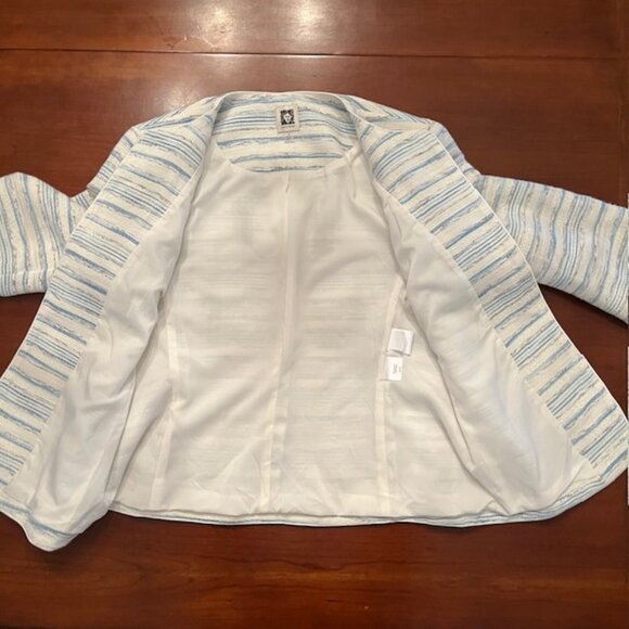 Anne Klein Women's Collarless Open Front Cardigan Jacket - Picture 8 of 8